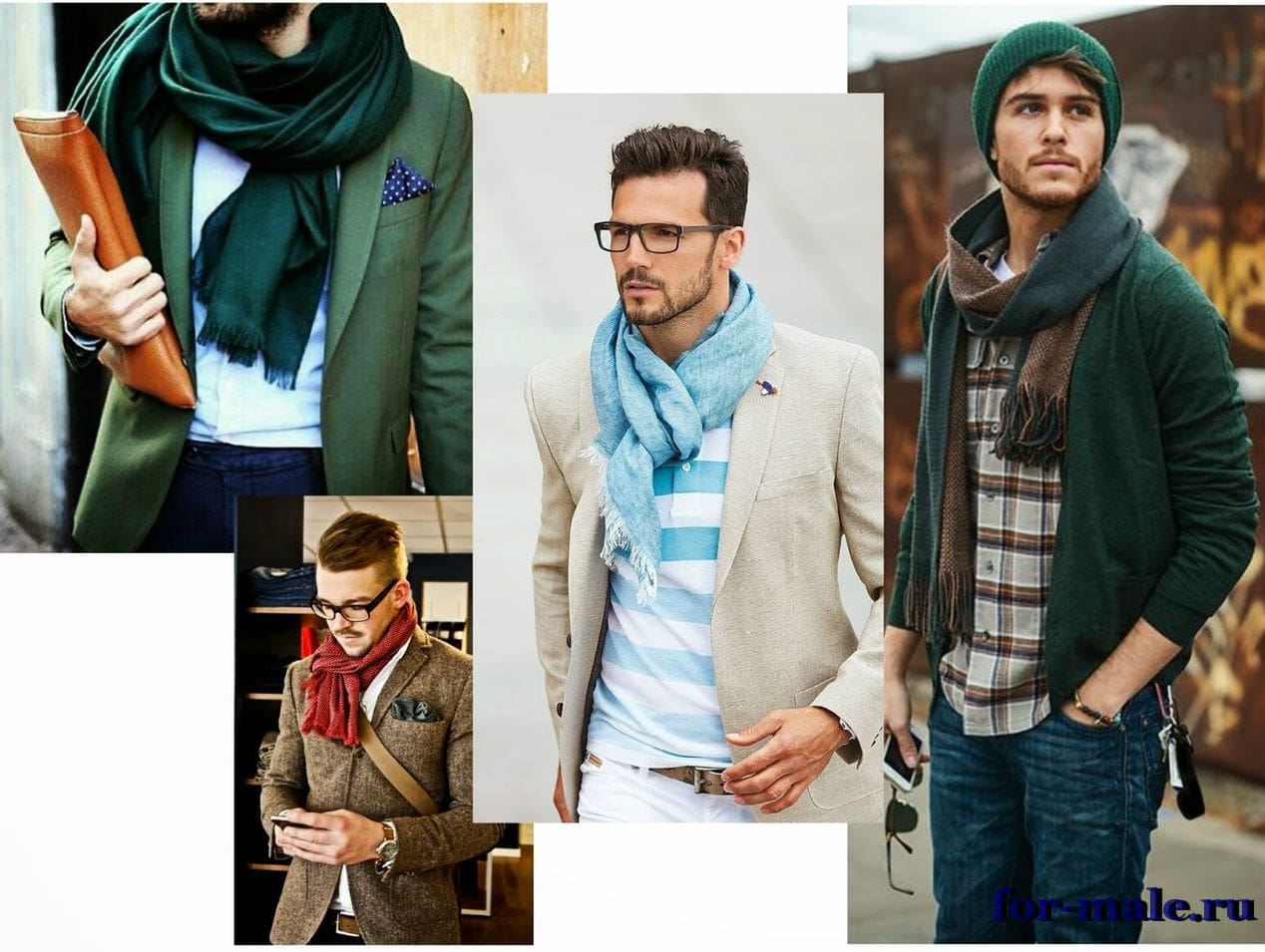 разные способы как завязать шарф мужчине